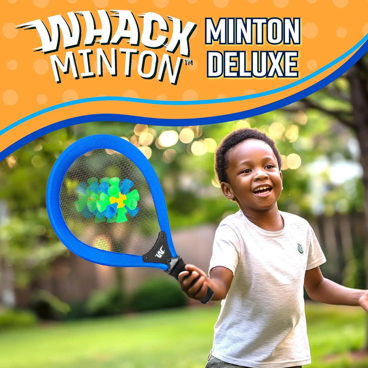 Whackminton Outdoor Game Set - No Net Required! - Fun Racket Game for All Ages - Perfect Outdoor Sport for Park, Backyard, Lawn, Beach, Camping