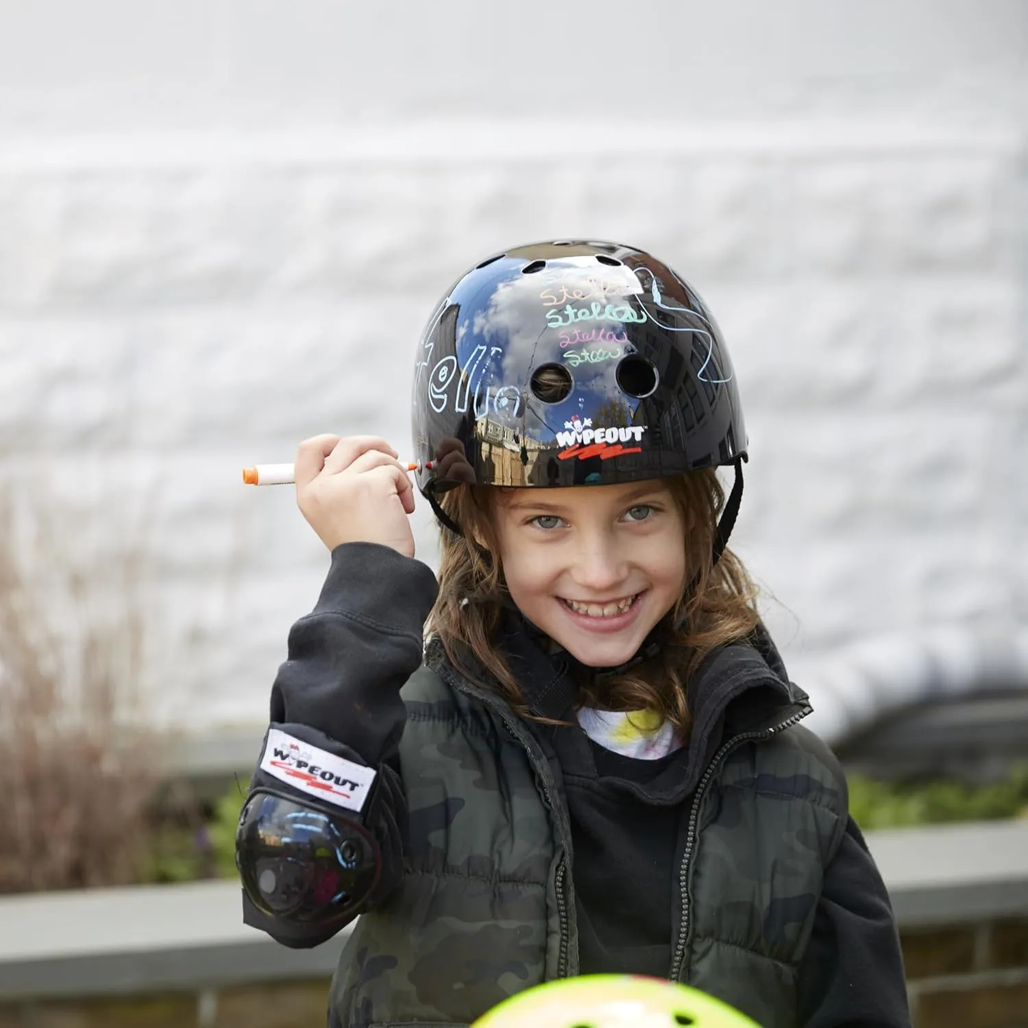 Wipeout Dry Erase Kids Helmet  Ideal for Bike, Skate, Scooter, in-Line Skating and Rollerblading